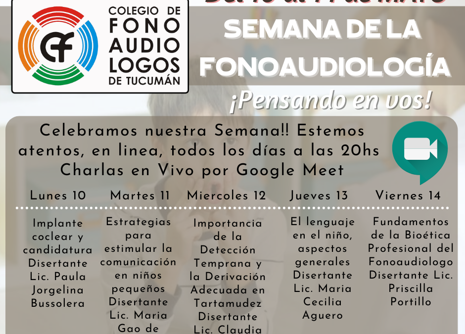 Semana de la Fonoaudiologia 10 al 14 de mayo