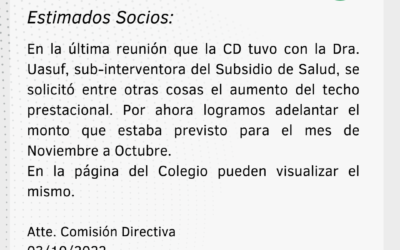 Comunicado Subsidio de Salud